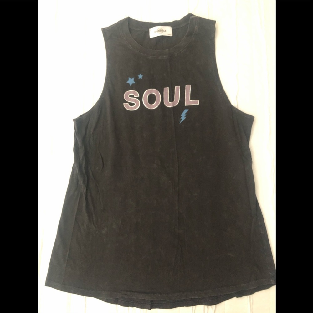 soulcycle lightening bolt tank top, size M